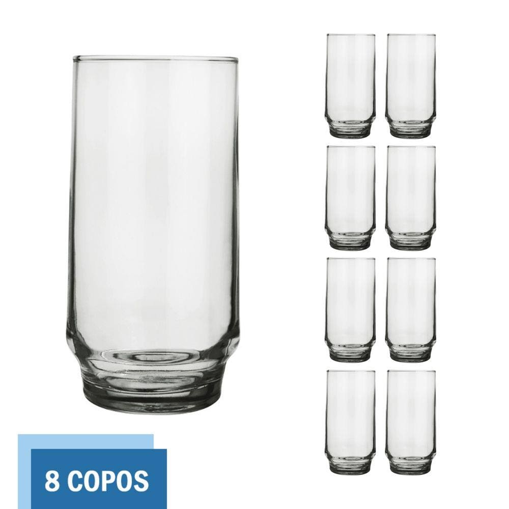 Jogo de Copos de Vidro /kit. Jogo com 6 copos de vidro 410ml / 300ml /  Conjunto / copos / conjunto de copos / Jogo de copos de Vidro