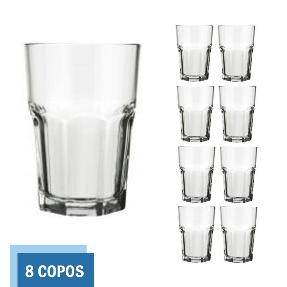 Copo Vidro 200ml Bristol Suco Agua Cristal Luxo Nadir - 8 Un