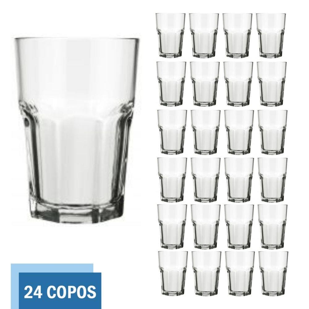 Copo Vidro 200ml Bristol Suco Agua Cristal Luxo Nadir - 24Un