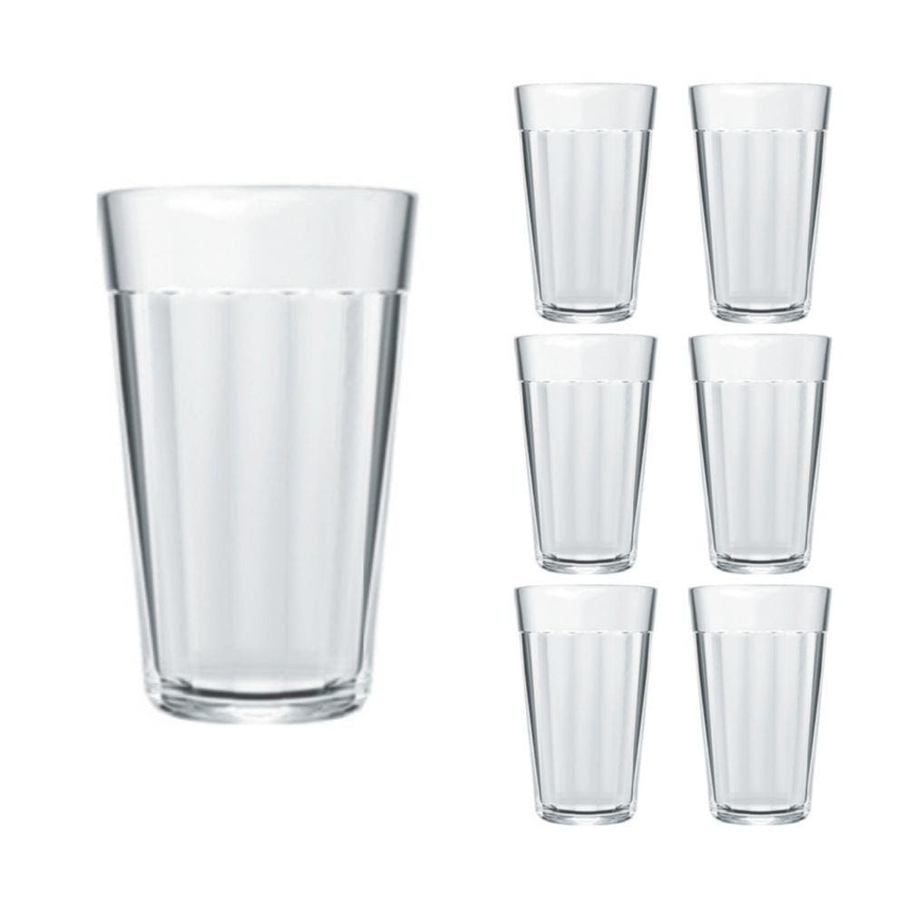 Jogo 6 Copo Americano Long Drink 345ml Vidro Cerveja Nadir