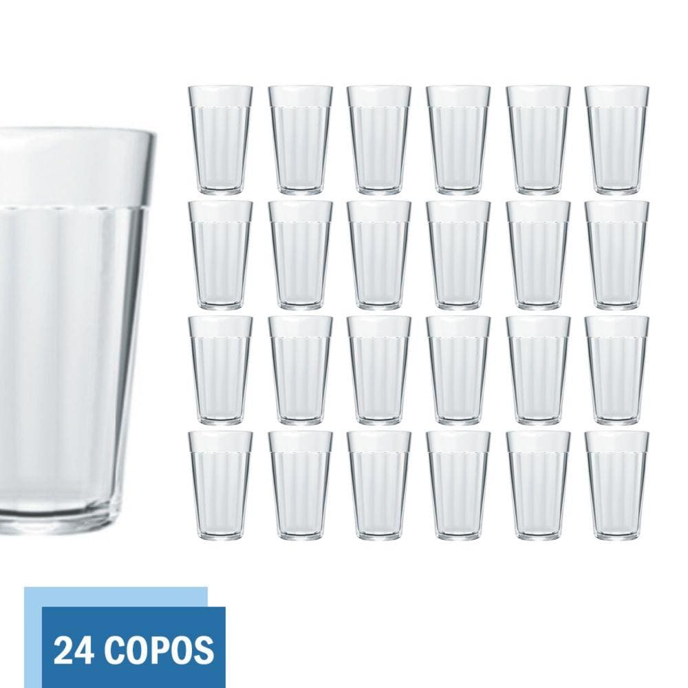 Kit 24 Copo Americano Vidro Long Drink 345ml Cristal Nadir