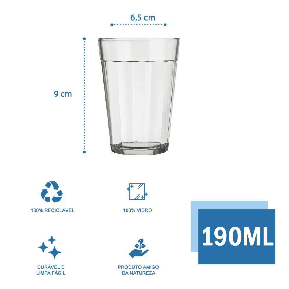 Jogo Copo Americano Multiuso Long Drink 300ml - Kit 6 Un Cor Transparente