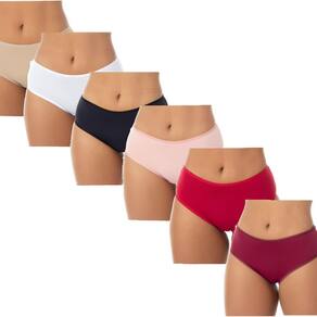 Kit com 6 Calcinhas Boyshort Lateral Larga Microfibra |6 8121