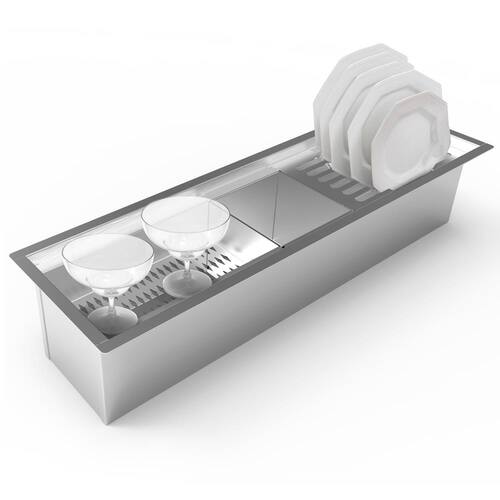 Calha Úmida Organizadora Embutida Sobreposta em Inox 75cm Menor preço em Calha Úmida Organizadora Embutida Sobreposta em Inox 75cm