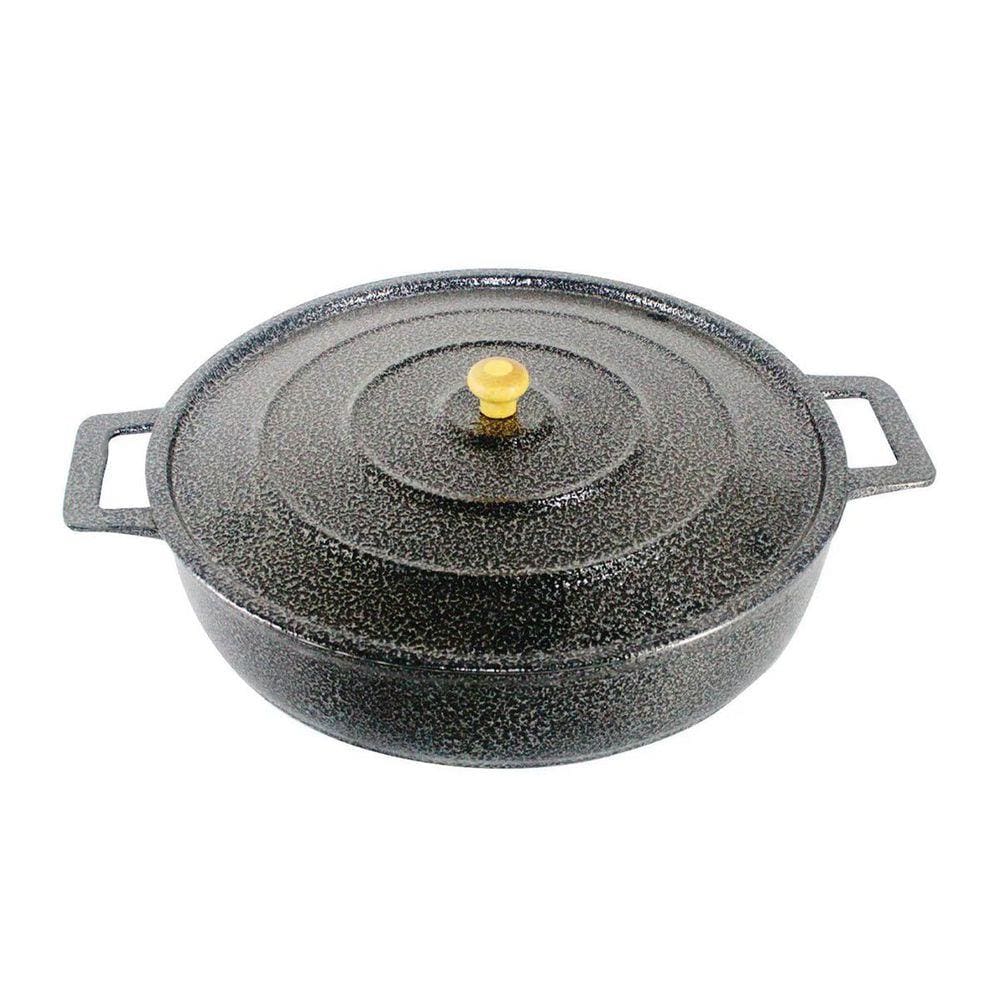 Frigideira Panela Alça de Alumínio Fundido Craqueada Preta 26cm