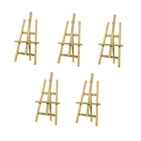 CONJ. 5 Cavalete de Mesa para Pintura 4105 Madeira Pinus Cor Natural 75cm - Souza