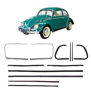 Kit Borracha Canaleta Pestana Quebra Vento Fusca 1959 A 1970