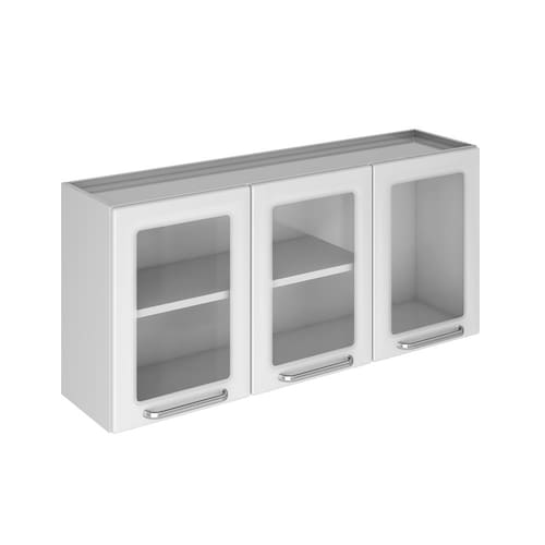 Armário Aéreo Itatiaia Tarsila com 3 Portas de Vidro e 1 Prateleira - Branco - 120cm de largura Menor preço em Armário Aéreo Itatiaia Tarsila com 3 Portas de Vidro e 1 Prateleira - Branco - 120cm de largura
