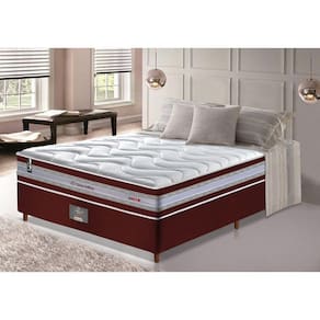 Conjunto Cama Box Casal de Molas Ensacadas D33 Cama inBox Select Firme 138x188x71 Vinho
