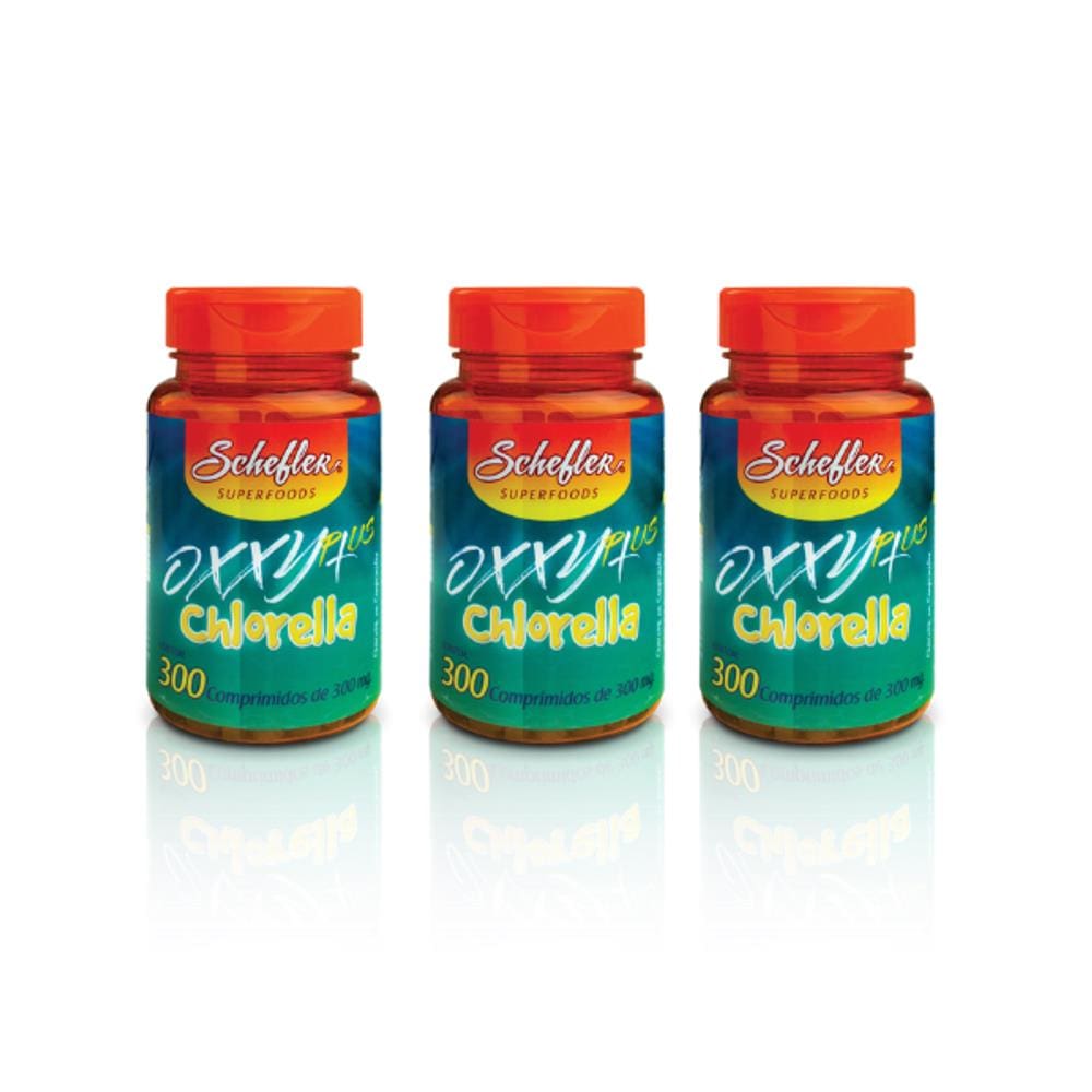 CHLORELLA OXXY PLUS 300mg - 900 caps - 03 potes