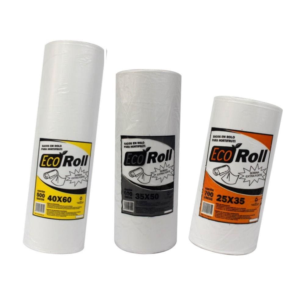 Bobina Saco Picotada Misto 25x35 35x50 e 40x60 KIT 6 Bobinas