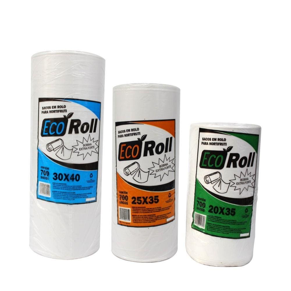 Bobina Saco Picotada Misto 20x35 25x35 e 30x40 KIT 3 Bobinas