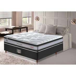 Conjunto Cama Box Casal de Molas Ensacadas D33 Cama inBox Select Firme 138x188x71 Preto