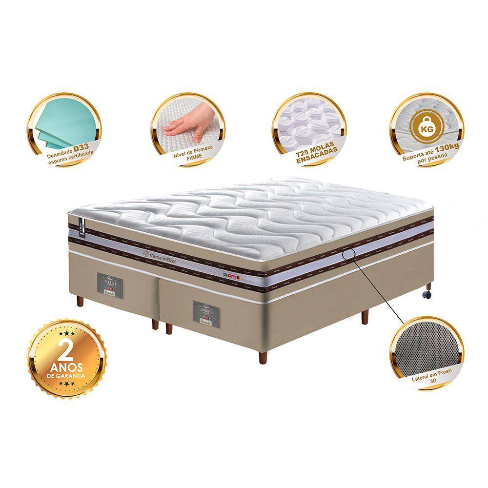 Conjunto Cama Box King de Molas Ensacadas | Casas Bahia