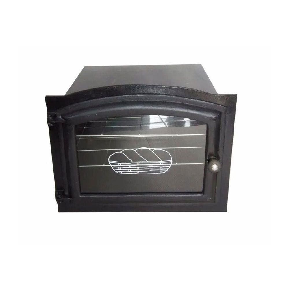 Forno Ferro Fundido Porta Vidro Fogão A Lenha 48x35x30cm P