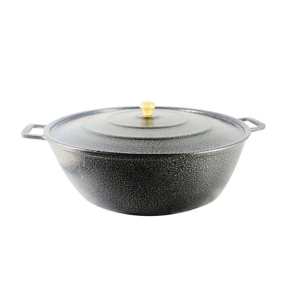 Tacho Restaurante Alça de Alumínio Fundido Craqueado Preto 12cm