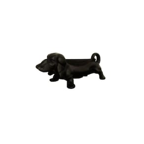 Capacho Formato Cachorro Ferro Fundido Cor Preto 38x14cm