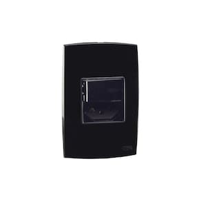 Conjunto Interruptor Simples + Tomada 10A Preto Force Line