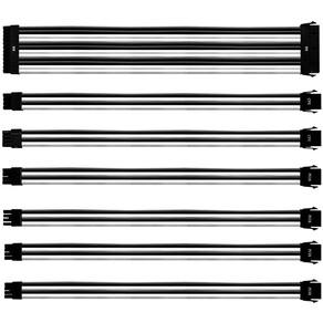 Kit de Extensão de Cabo Sleeved- Preto e Branco - Cooler Master CMA-NEST16WTBK1-GL