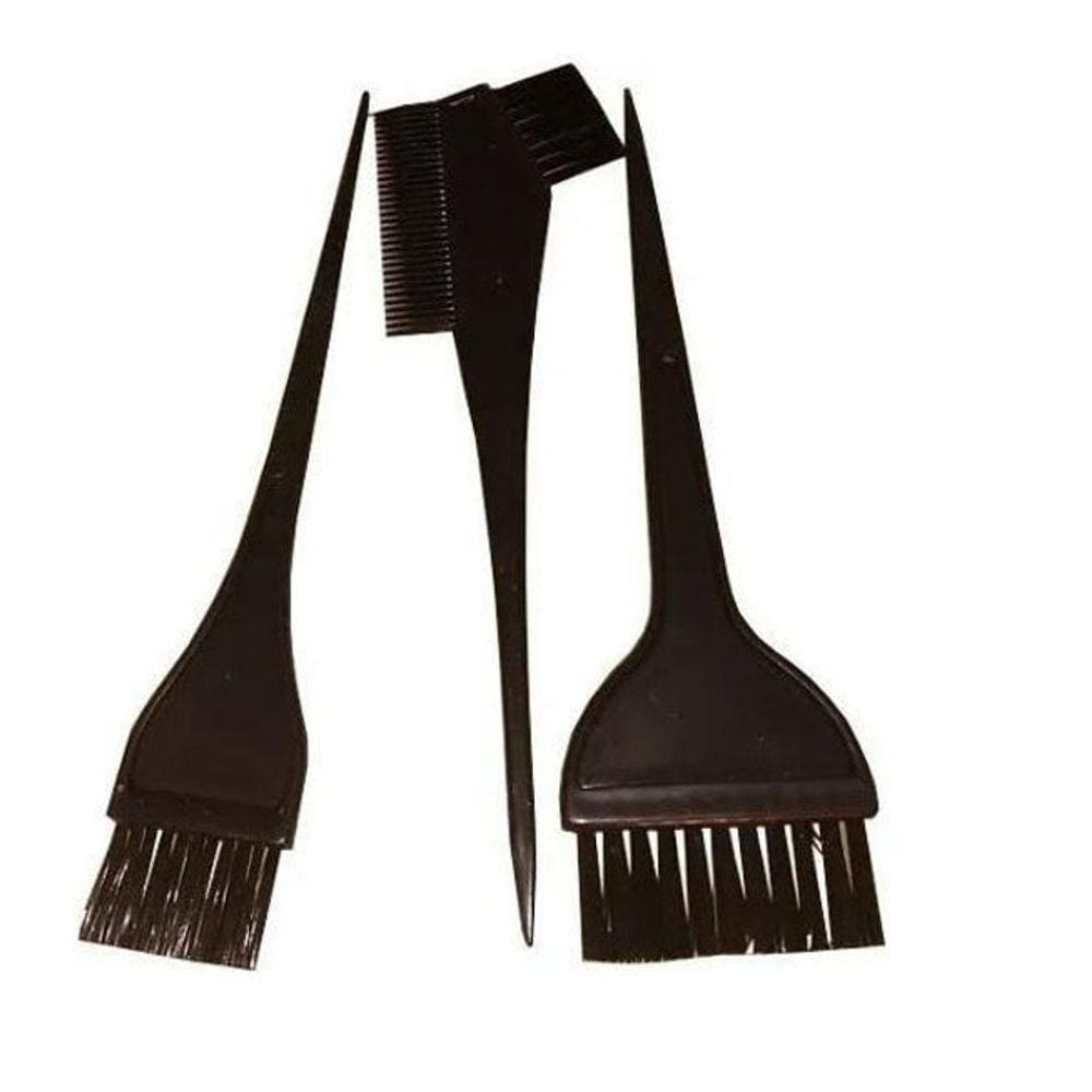 Kit Pincel Para Pintura Tintura De Cabelos Com 3 Peças-Preta