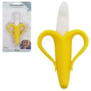 Massageador De Gengiva Modelo Banana De Silicone 10,5X6X3Cm