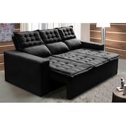 Sofá 3 Lugares Retrátil e Reclinável Cama inBox Slim 2,00m Velusoft Preto