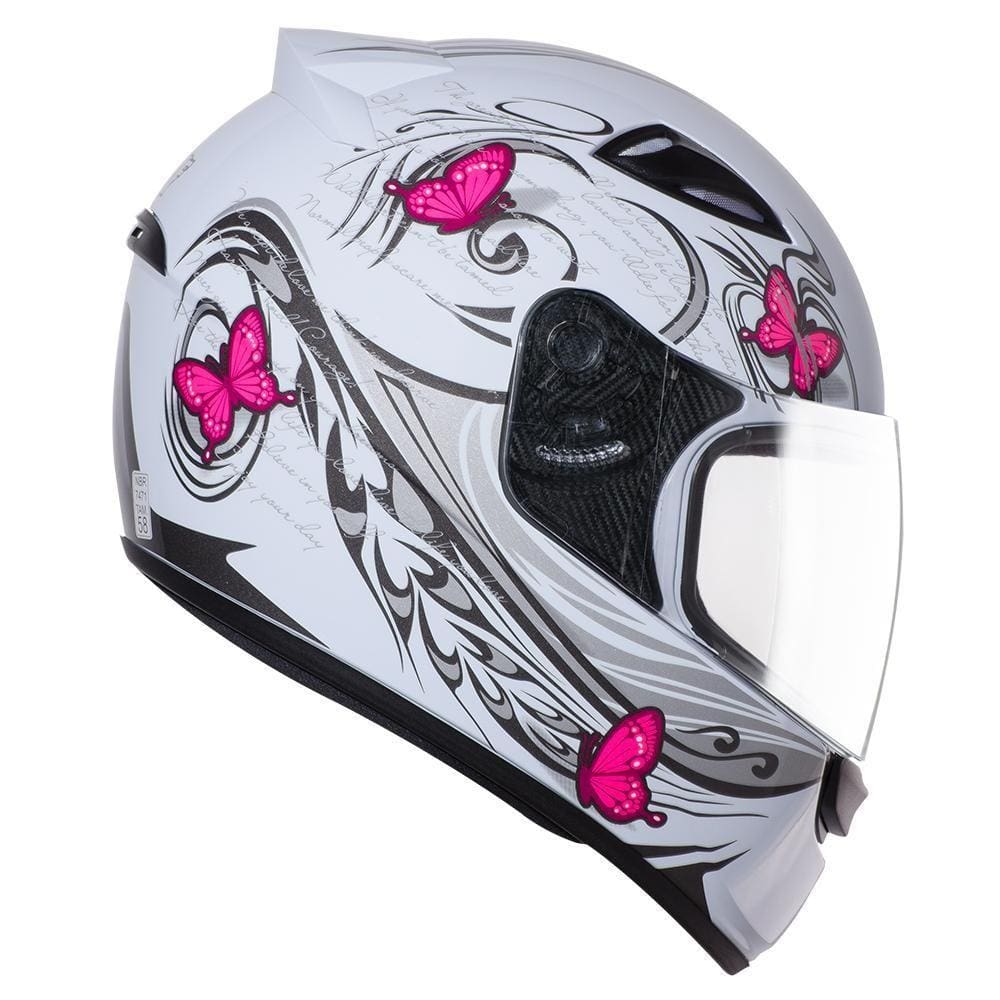 Capacete Moto Feminino Ebf New Spark Borboleta Fechado