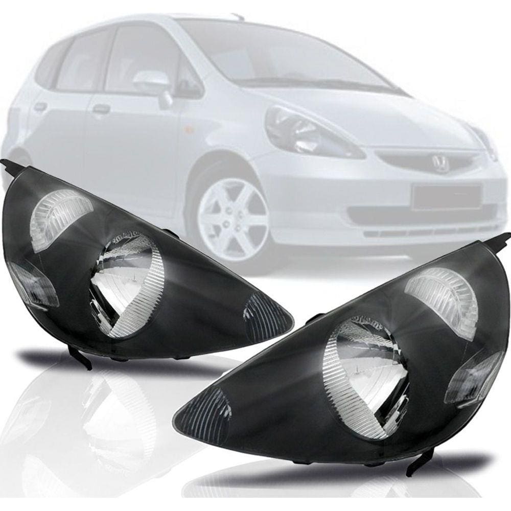 Farol Honda Fit 2003 2004 2005 2006 2007 2008 Máscara Negra