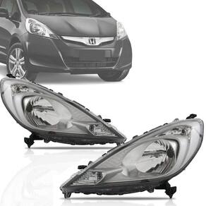Farol Dianteiro New Fit 2013 2014 13 14 Mascara Cinza