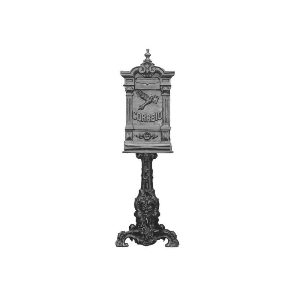 Caixa Correio Colonial Pombo Pequena com Pé Ferro Fundido