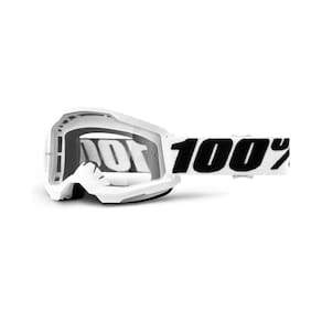 Oculos Motocross Trilha 100% Strata 2 Everest Branco Cristal