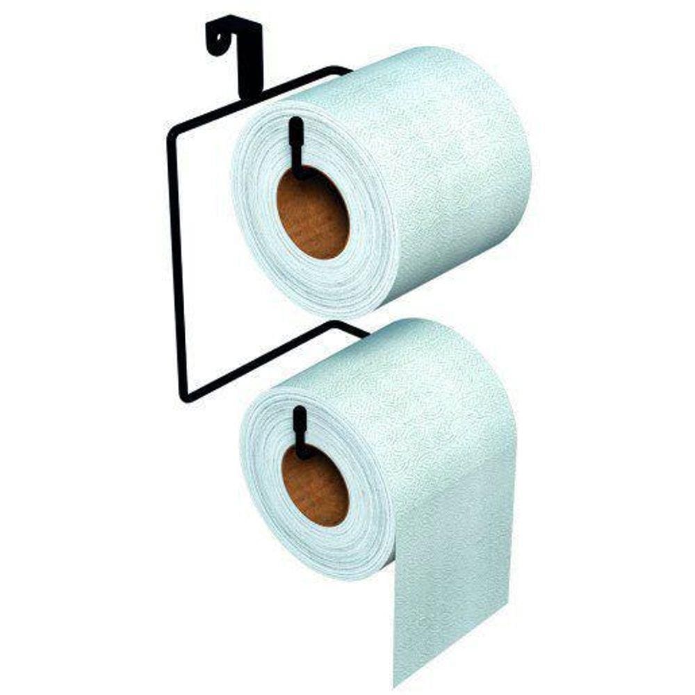 Suporte 2 Papel Higienico Cx Acoplada Elegance Preto Or0076