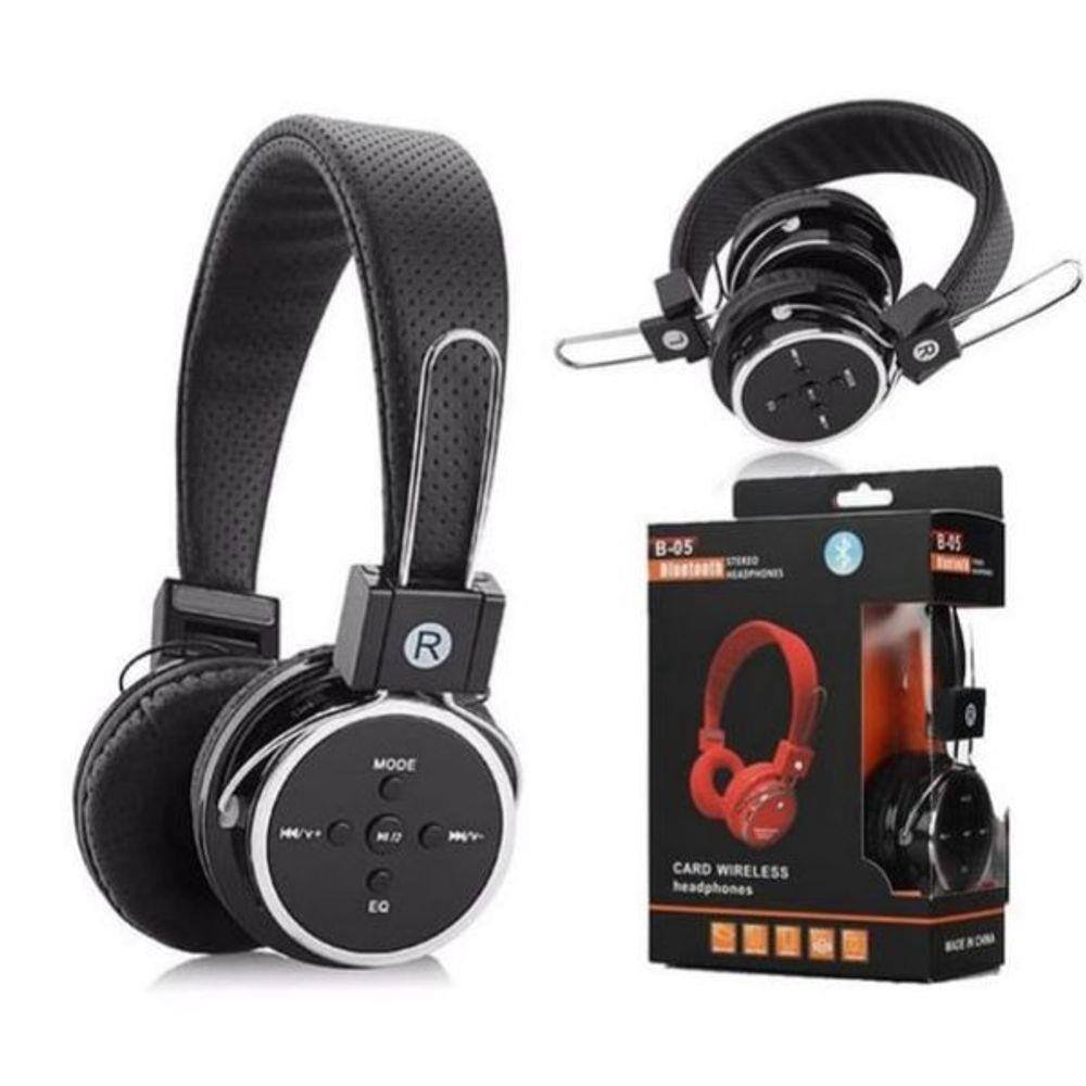 Fone Ouvido Sem Fio Wirelles Bluetooth Headphone Micro Sd P2 B 05 Preto ...