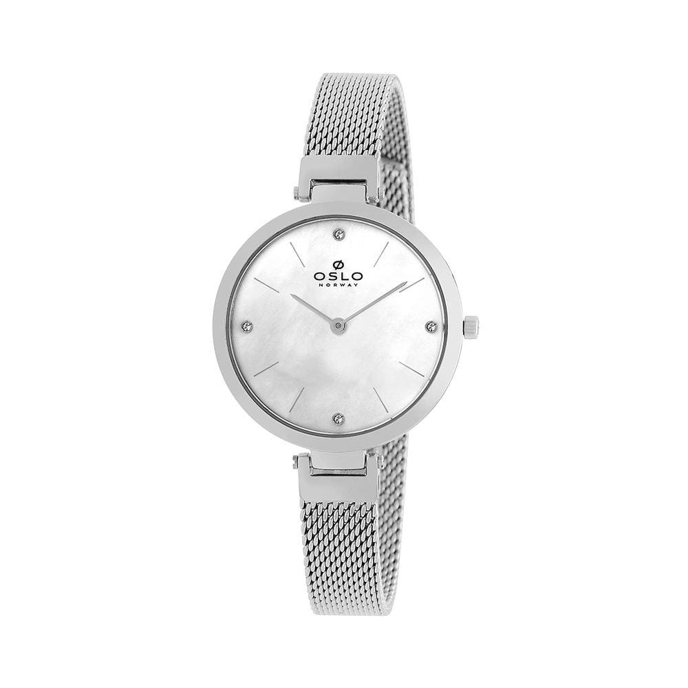 Relógio Oslo Feminino Slim OFBSSS9T0007 B1SX Pulseira Mesh Prata