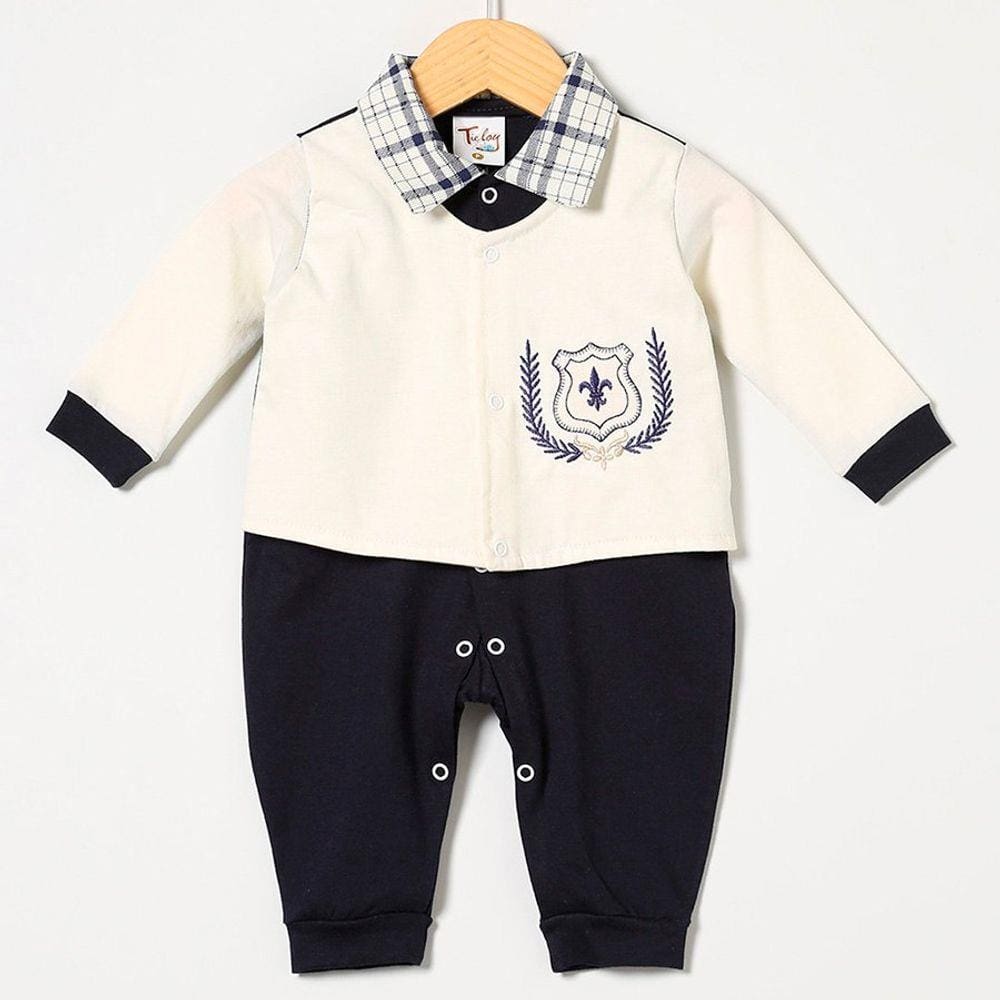 Macacão de Bebê Menino Imperial Marinho Manga Longa