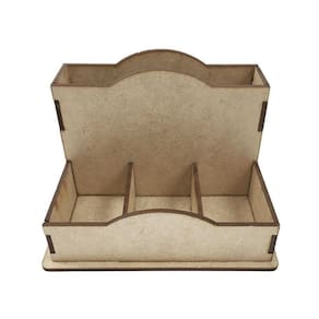 Porta Guardanapo Mdf Restaurante 4 Divisórias 10,5X14X10 Cm