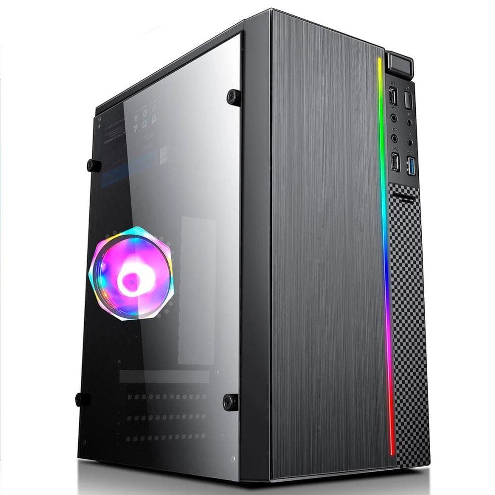 Gabinete Gamer CG265LG Led Rgb S/ Fonte Acrílico 1fan Rgb
