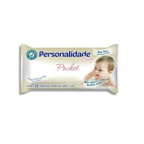 Toalhas Umedecidas Personalidade Baby Pocket - 20 Unidades