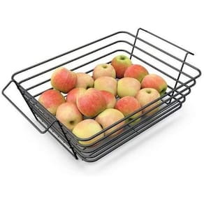 Fruteira Mesa Reforçada Organizador Prática Com Alça Black