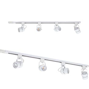 Trilho Eletrificado Branco 1m + 4 Spot + 4 LED Dicroica Mr16 6500K St2070