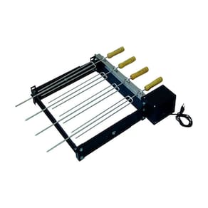 Kit Giratório Baixo Para Churrasqueira Com 04 Espetos Bivolt