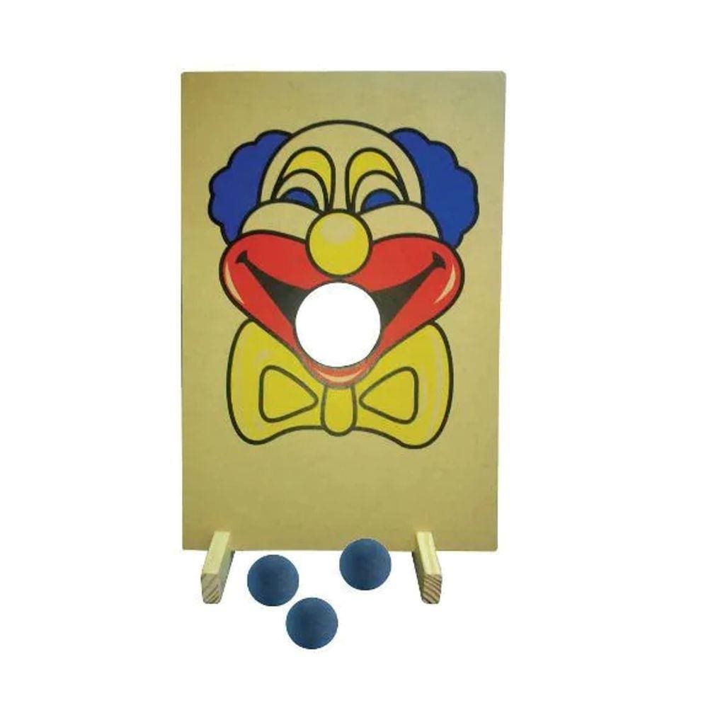 Brinquedos Educativos - Jogo Palhaço Bocão 52x35cm 3 Bolas