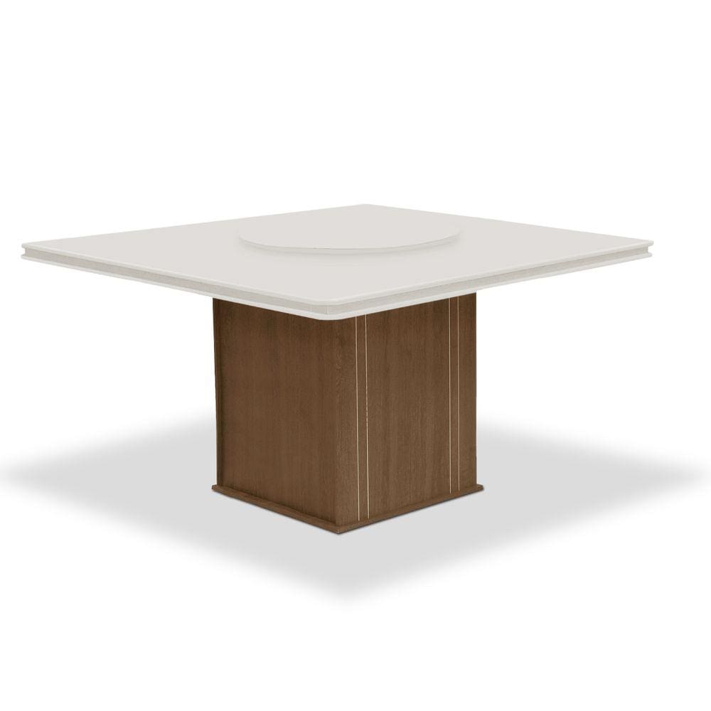 Mesa Amsterdã com Tampo Giratório Dobuê Cedro / Off White 1,36m