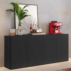 Aparador Buffet 4 portas Veneza Multimóveis Preto