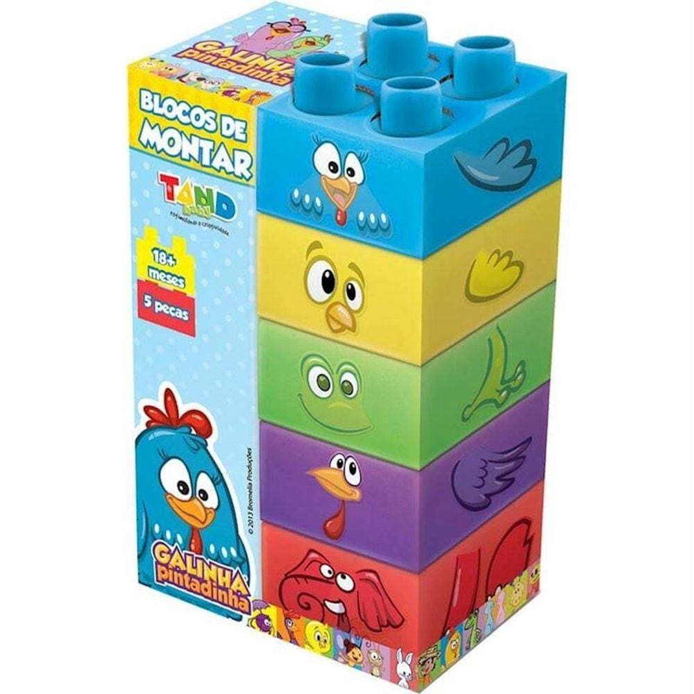Blocos De Montar Galinha Pintadinha Baby Tand 5 Peças