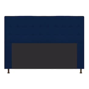 Cabeceira Estofada Dama 140cm Casal Botonê Suede Marinho