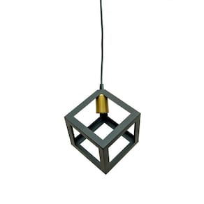 Pendente Decorativo Cube Conti Iluminação Preto/Dourado