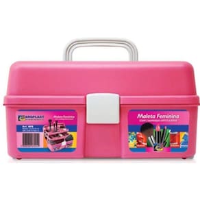 Maleta Arqplast Rosa Com 2 Bandejas Dobráveis