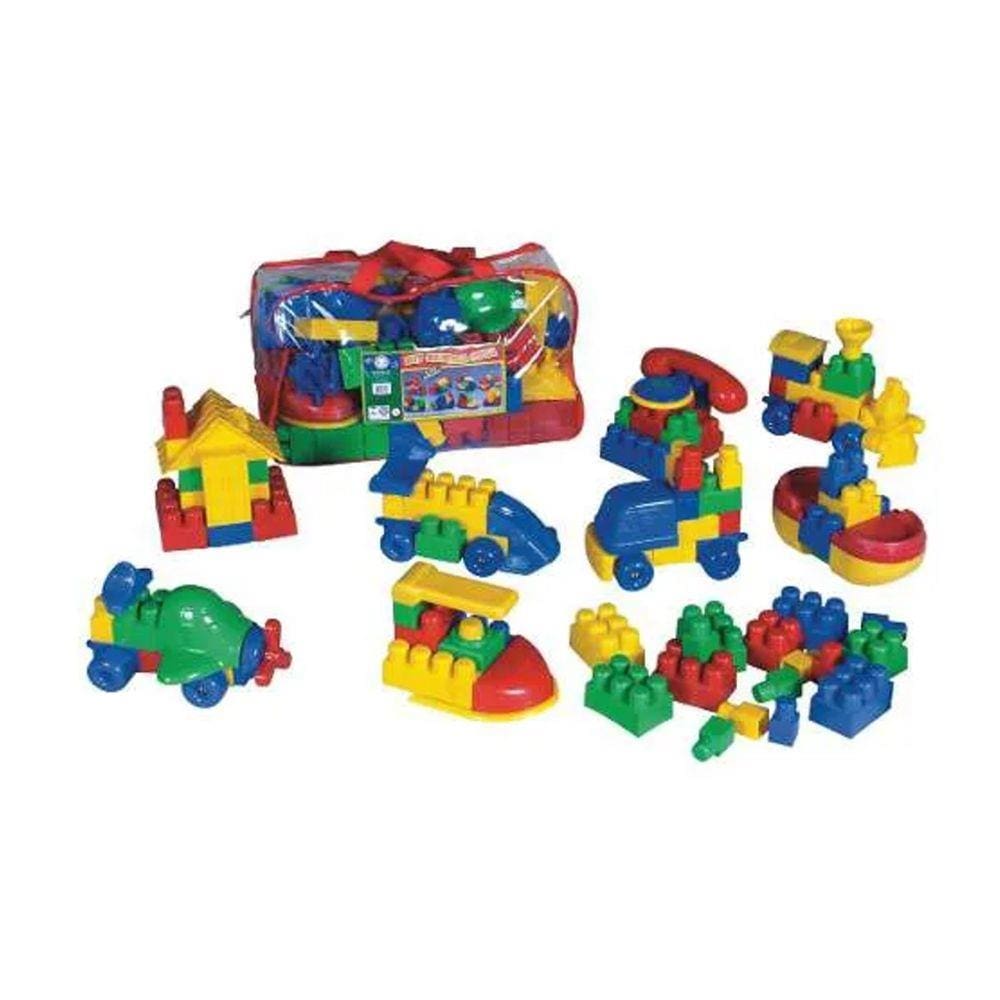 Caixa de Blocos de Montar Quebra Cuca 120 Peças