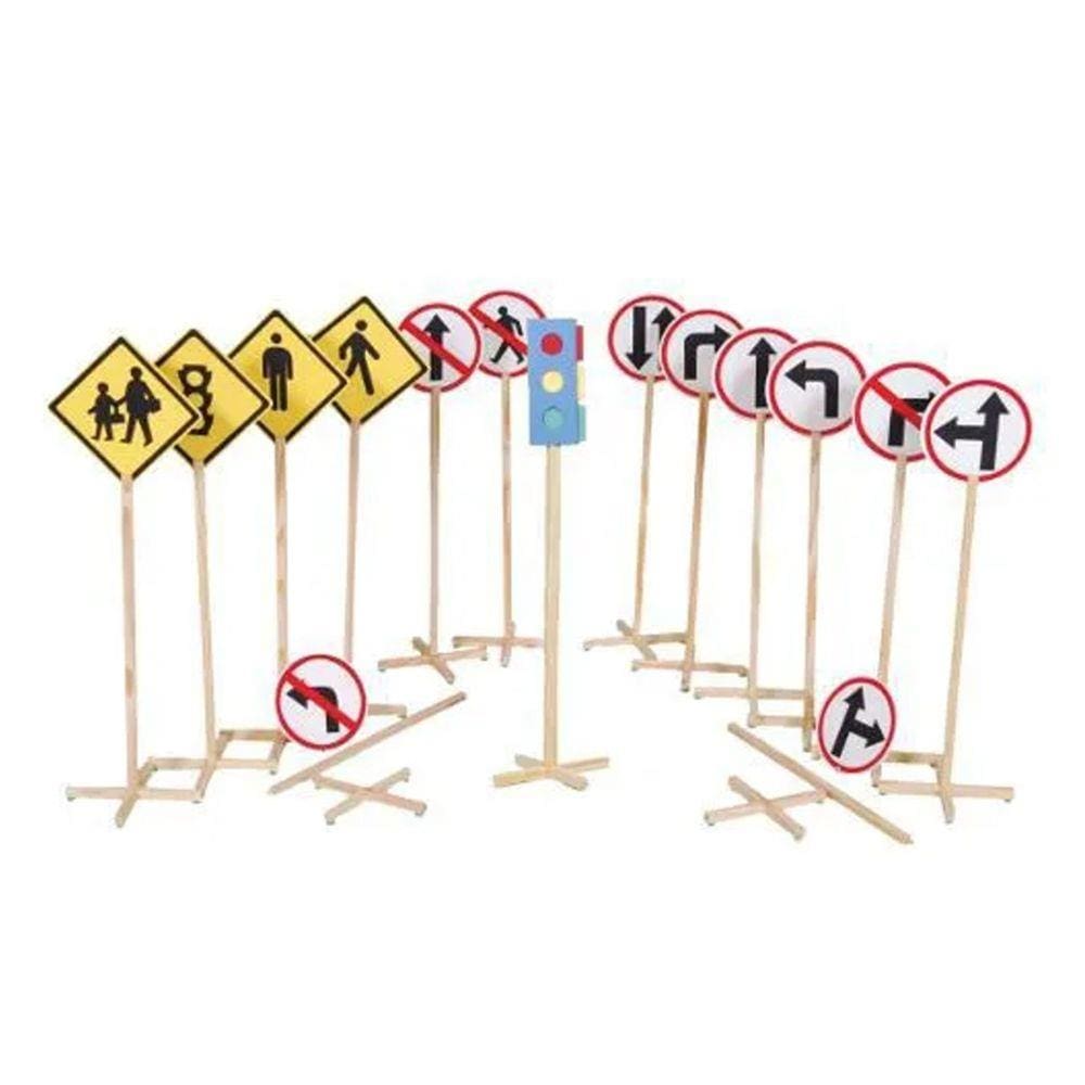 Educação de Trânsito 14 Placas + 1 Semáfaro Simples